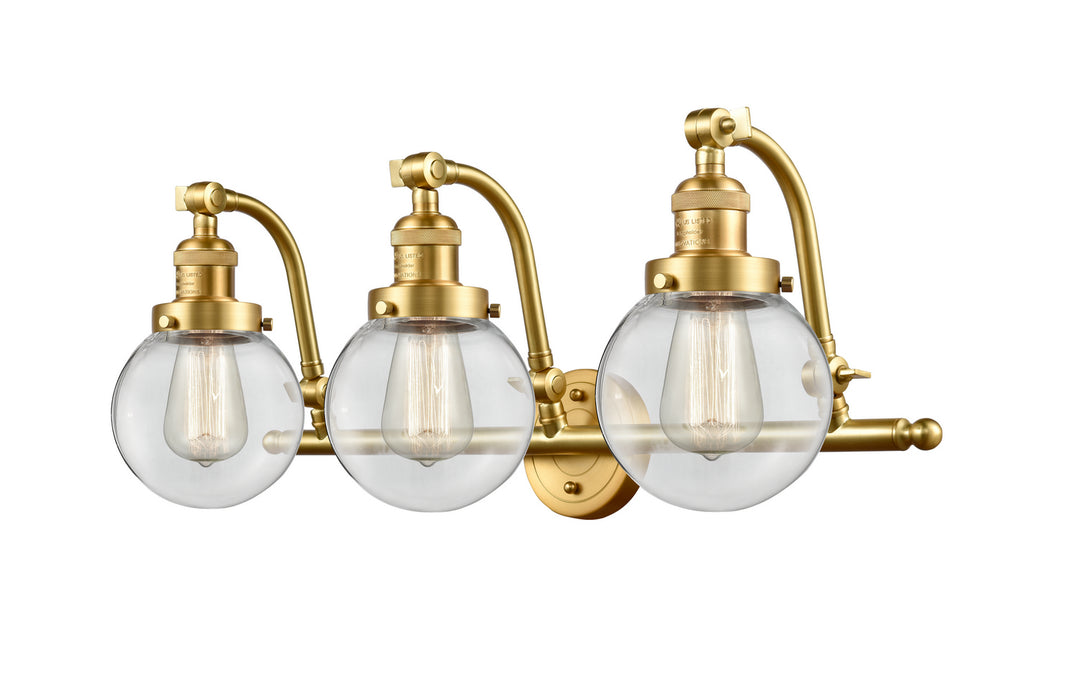 Innovations Franklin Restoration 515-3W-SG-G202-6 Bath Vanity Light 26 in. wide - Satin Gold