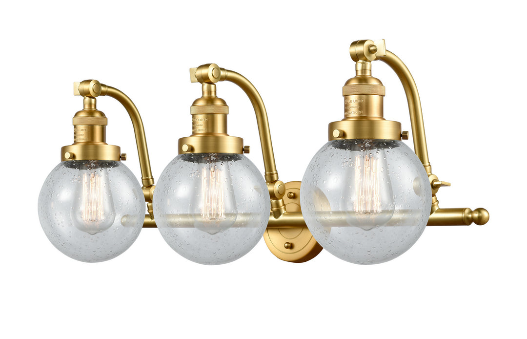 Innovations Franklin Restoration 515-3W-SG-G204-6 Bath Vanity Light 26 in. wide - Satin Gold