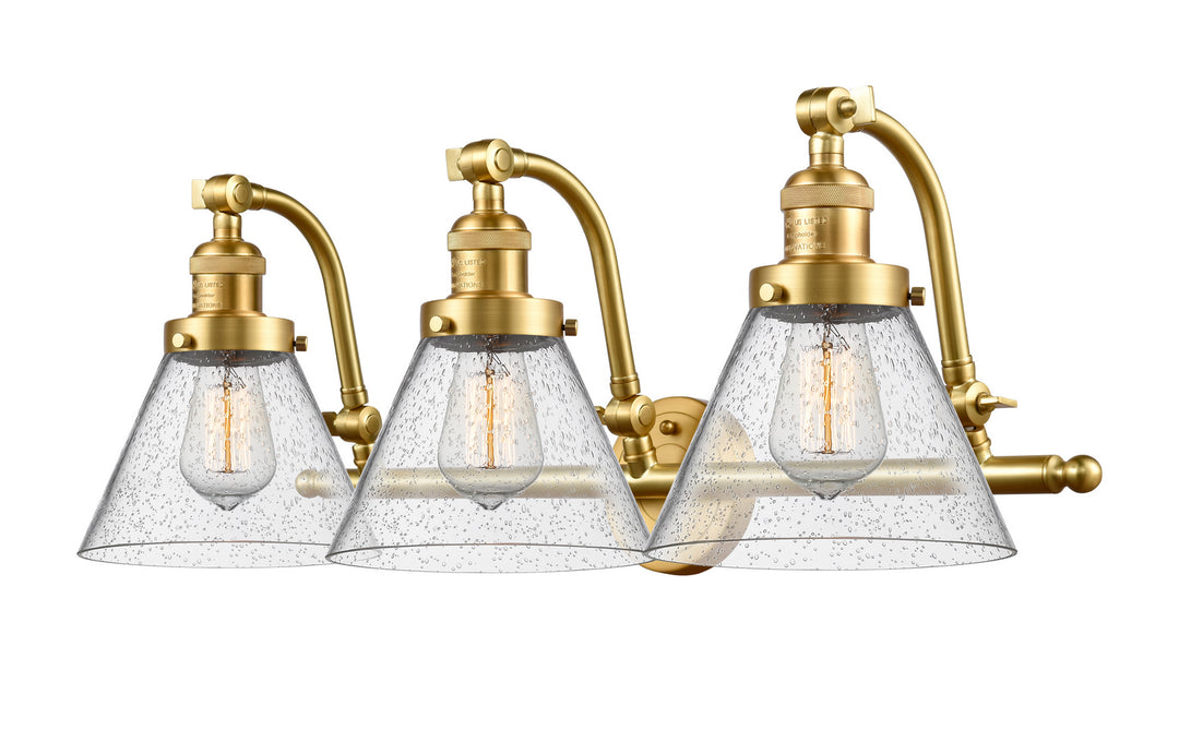 Innovations Franklin Restoration 515-3W-SG-G44-LED Bath Vanity Light 28 in. wide - Satin Gold