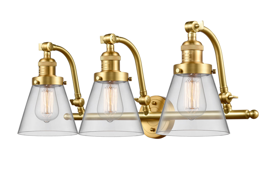 Innovations Franklin Restoration 515-3W-SG-G62 Bath Vanity Light 28 in. wide - Satin Gold