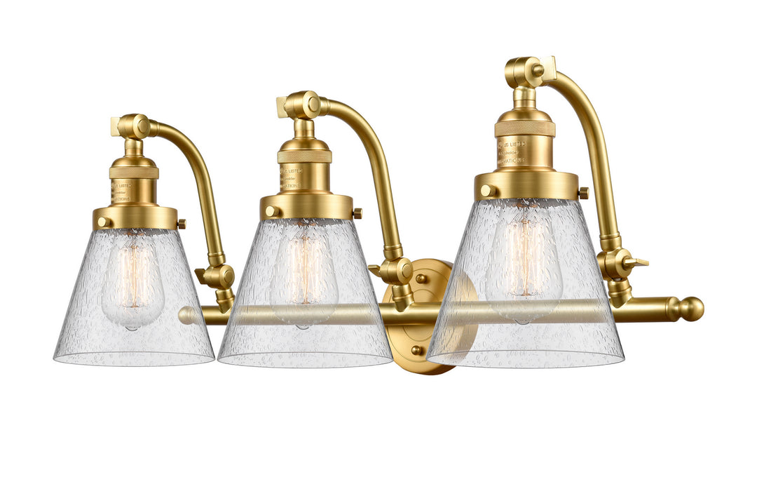 Innovations Franklin Restoration 515-3W-SG-G64-LED Bath Vanity Light 28 in. wide - Satin Gold