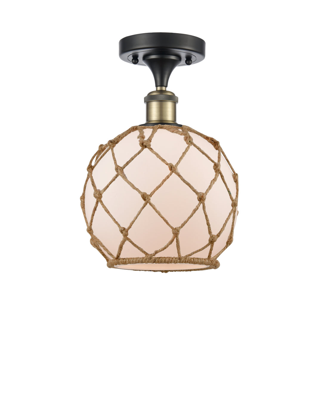 Innovations Ballston 516-1C-BAB-G121-8RB-LED Ceiling Light - Black Antique Brass