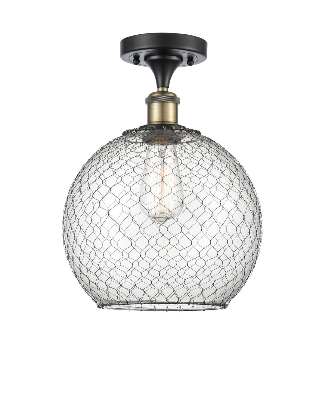 Innovations Ballston 516-1C-BAB-G122-10CBK-LED Ceiling Light - Black Antique Brass