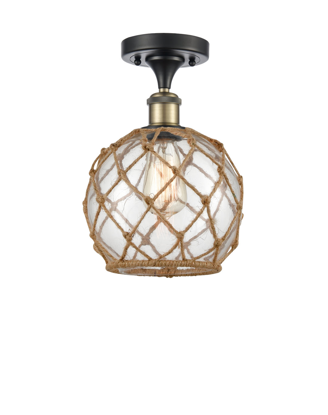 Innovations Ballston 516-1C-BAB-G122-8RB Ceiling Light - Black Antique Brass