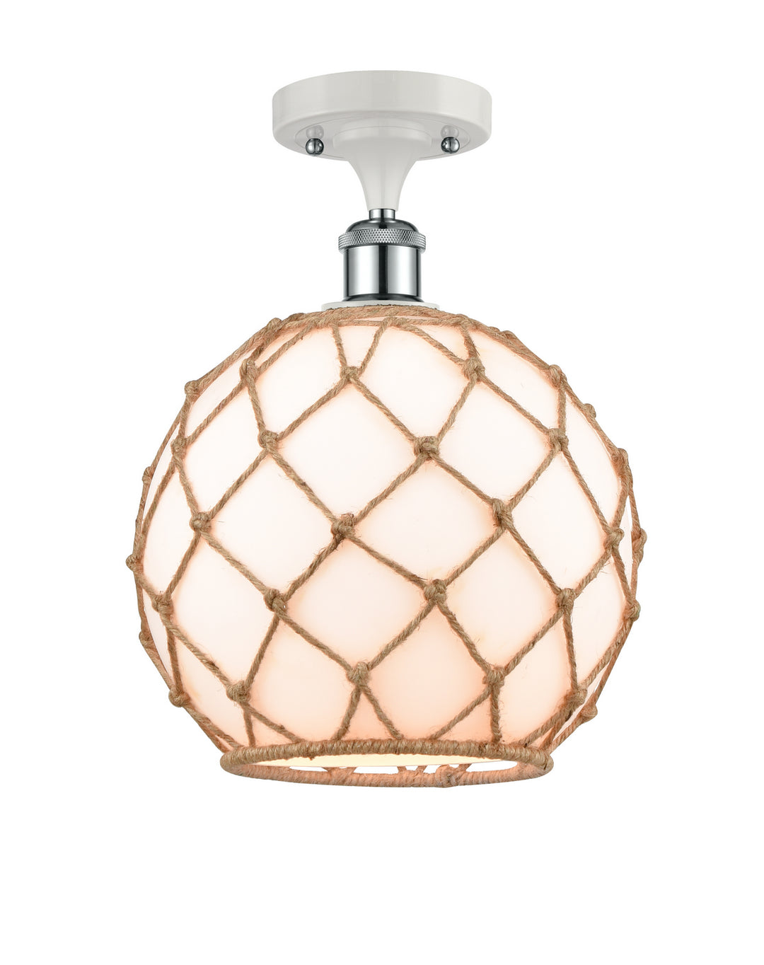Innovations Ballston 516-1C-WPC-G121-10RB Ceiling Light - White and Polished Chrome