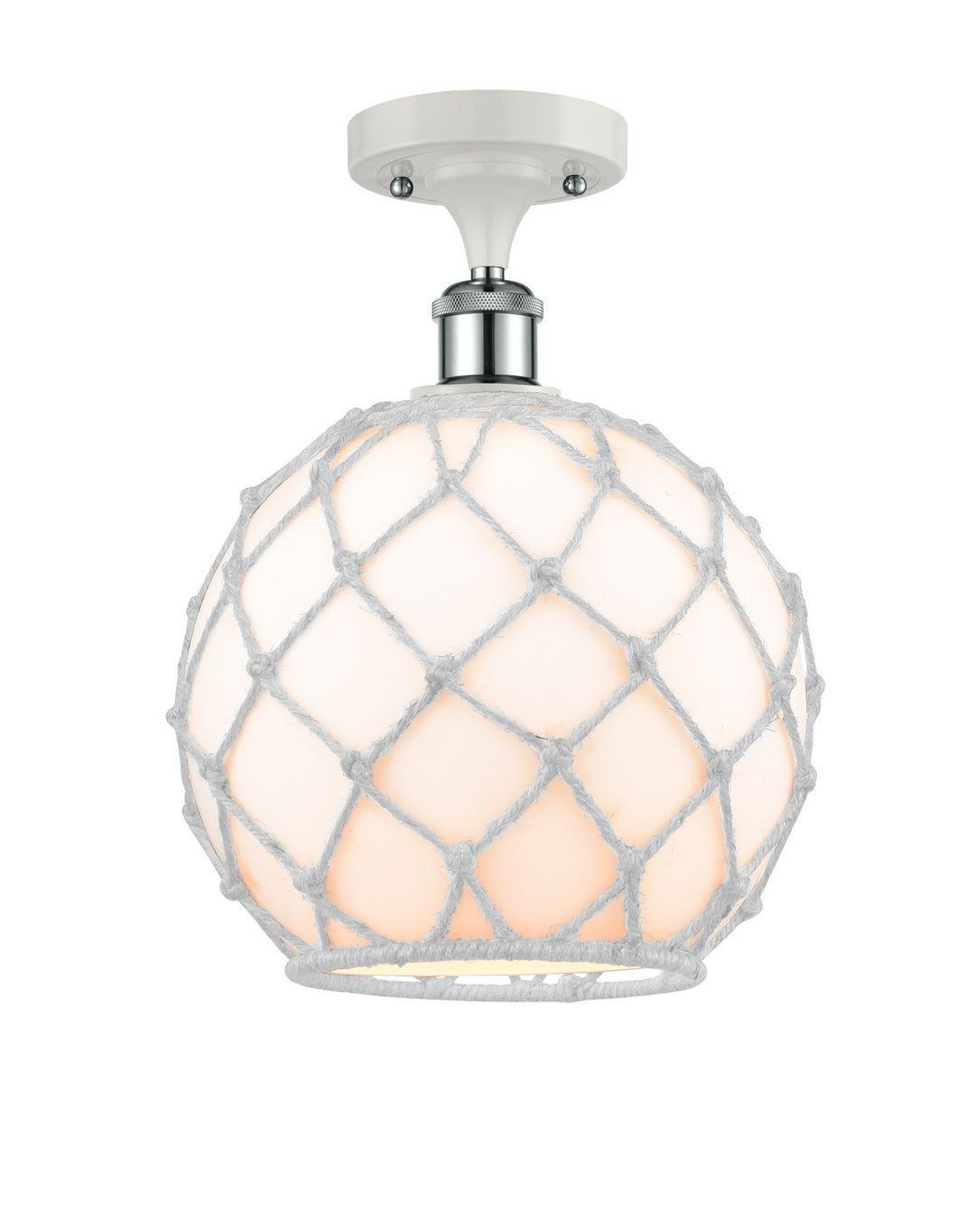 Innovations Ballston 516-1C-WPC-G121-10RW-LED Ceiling Light - White and Polished Chrome
