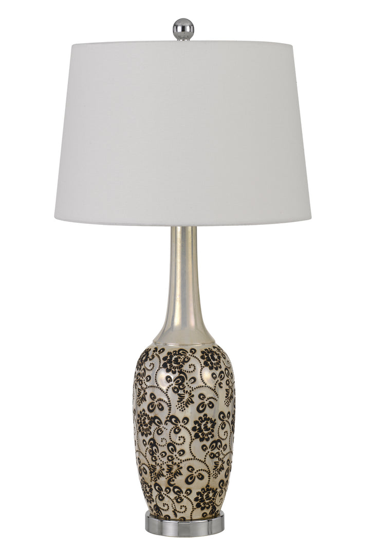 Cal Lighting BO-2914TB-2 Paxton Two Light Table Lamp Lamp Pewter, Nickel, Silver