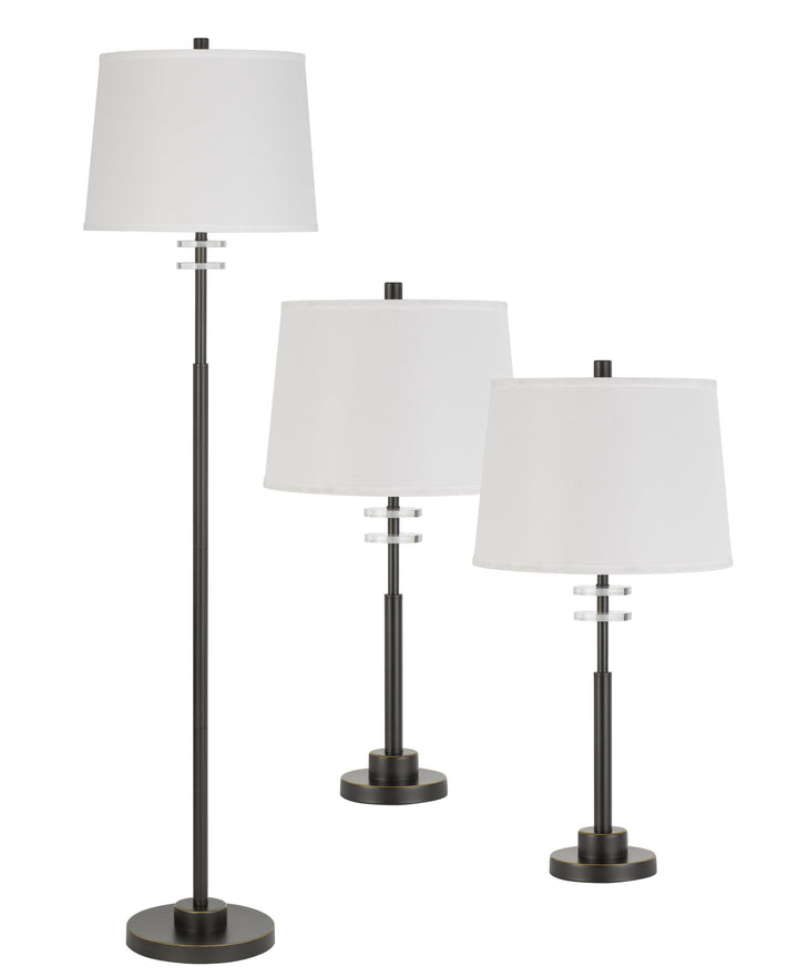 Cal Lighting BO-2941-3 3 Pc Package Table And Floor Lamp Lamp Bronze / Dark