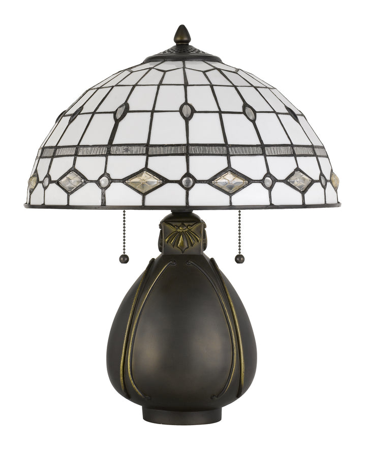 Cal Lighting BO-2942TB Tiffany Two Light Table Lamp Lamp Bronze / Dark