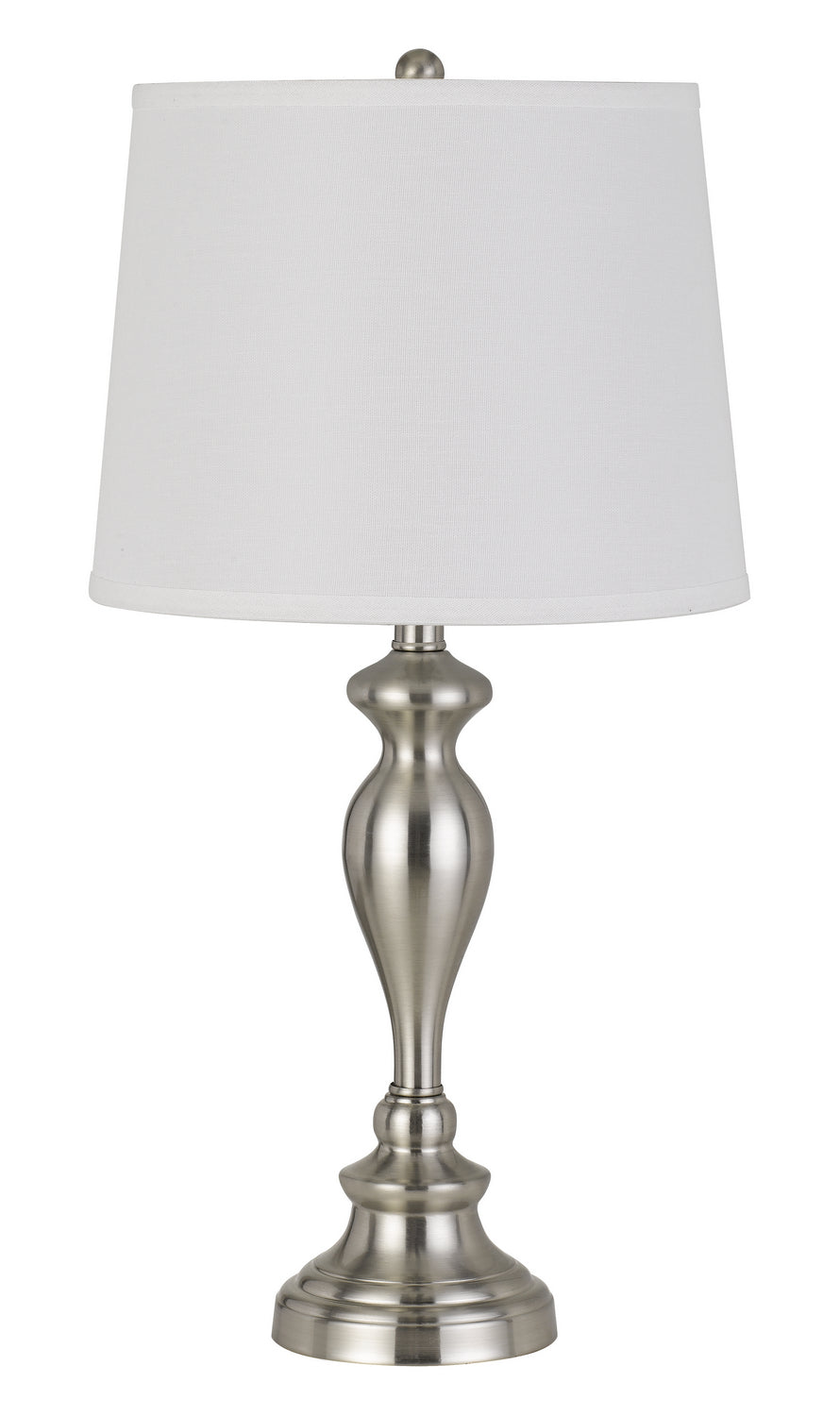 Cal Lighting BO-2946TB-2 Forssa Two Light Table Lamp Lamp Pewter, Nickel, Silver