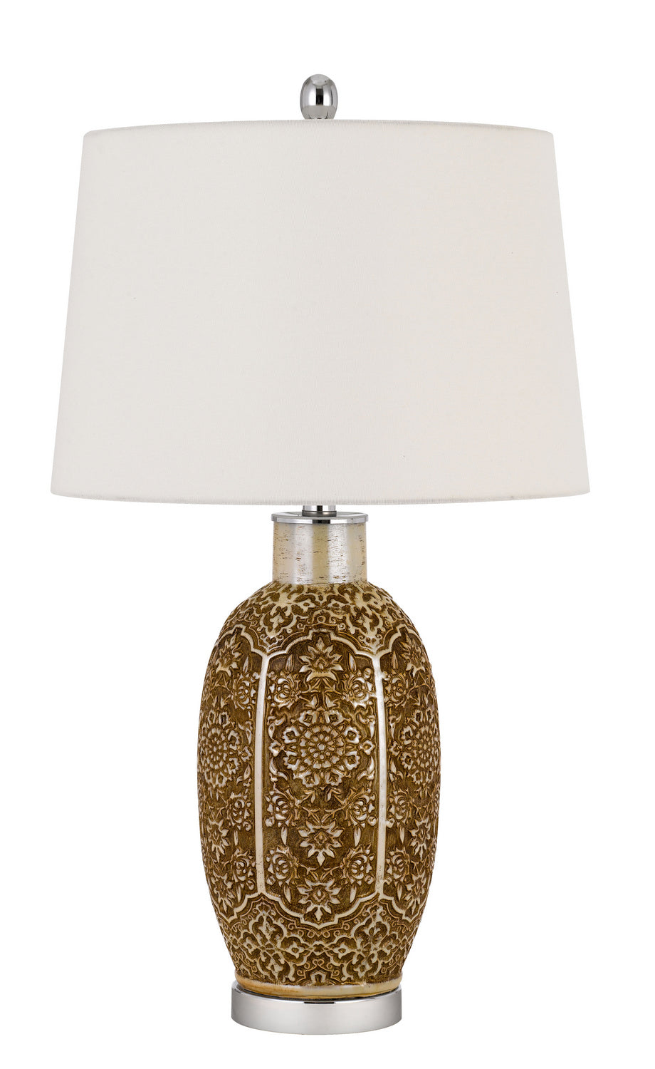 Cal Lighting BO-2974TB Olive One Light Table Lamp Lamp Pewter, Nickel, Silver