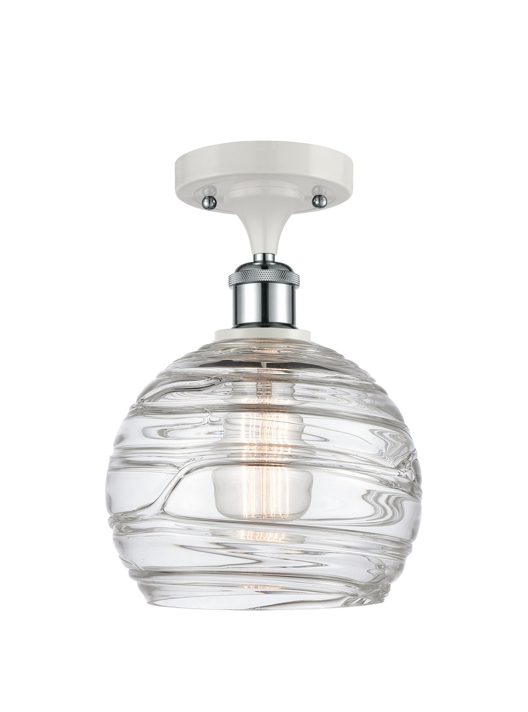 Innovations Ballston 516-1C-WPC-G1213-8 Ceiling Light - White and Polished Chrome