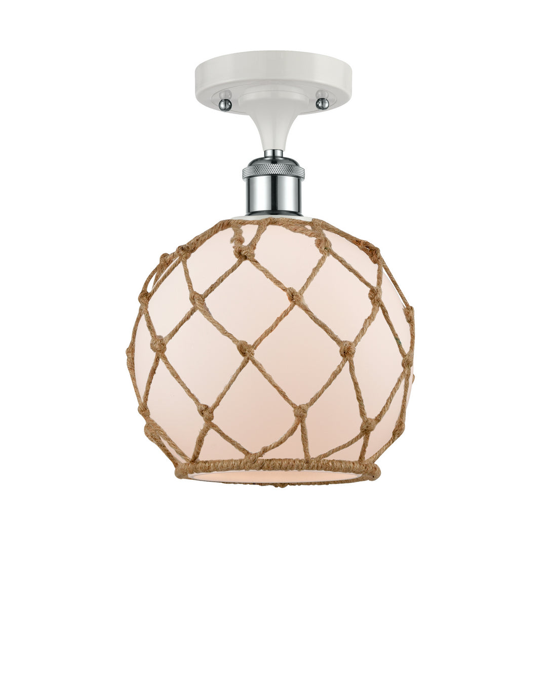 Innovations Ballston 516-1C-WPC-G121-8RB-LED Ceiling Light - White and Polished Chrome