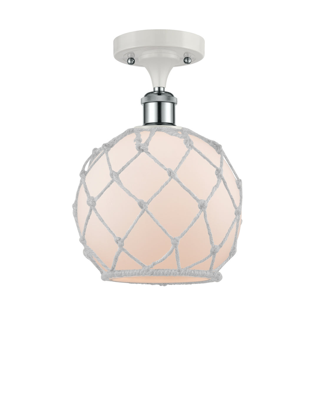 Innovations Ballston 516-1C-WPC-G121-8RW-LED Ceiling Light - White and Polished Chrome
