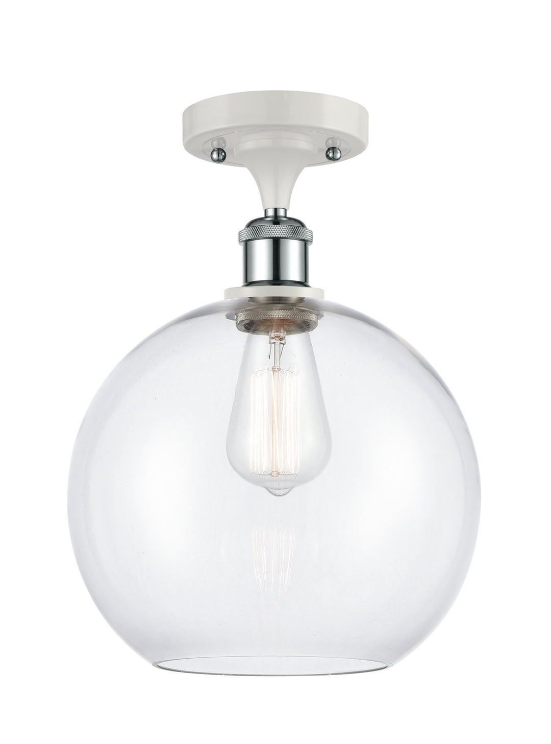 Innovations Ballston 516-1C-WPC-G122-10 Ceiling Light - White and Polished Chrome