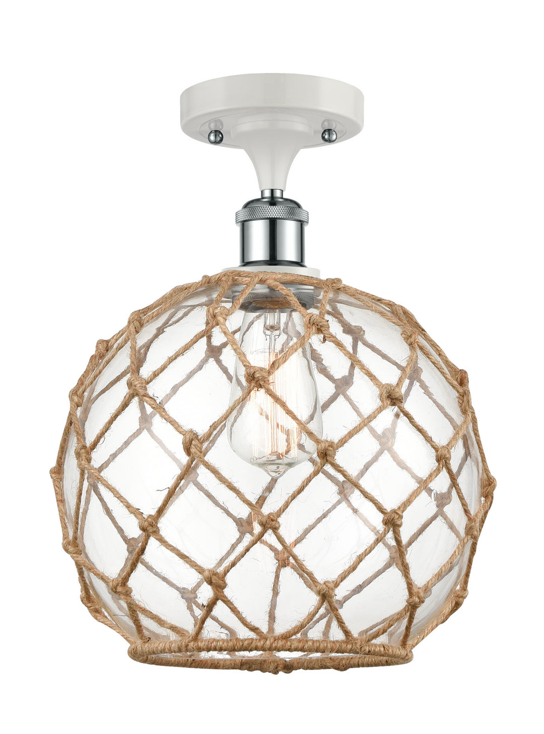 Innovations Ballston 516-1C-WPC-G122-10RB-LED Ceiling Light - White and Polished Chrome