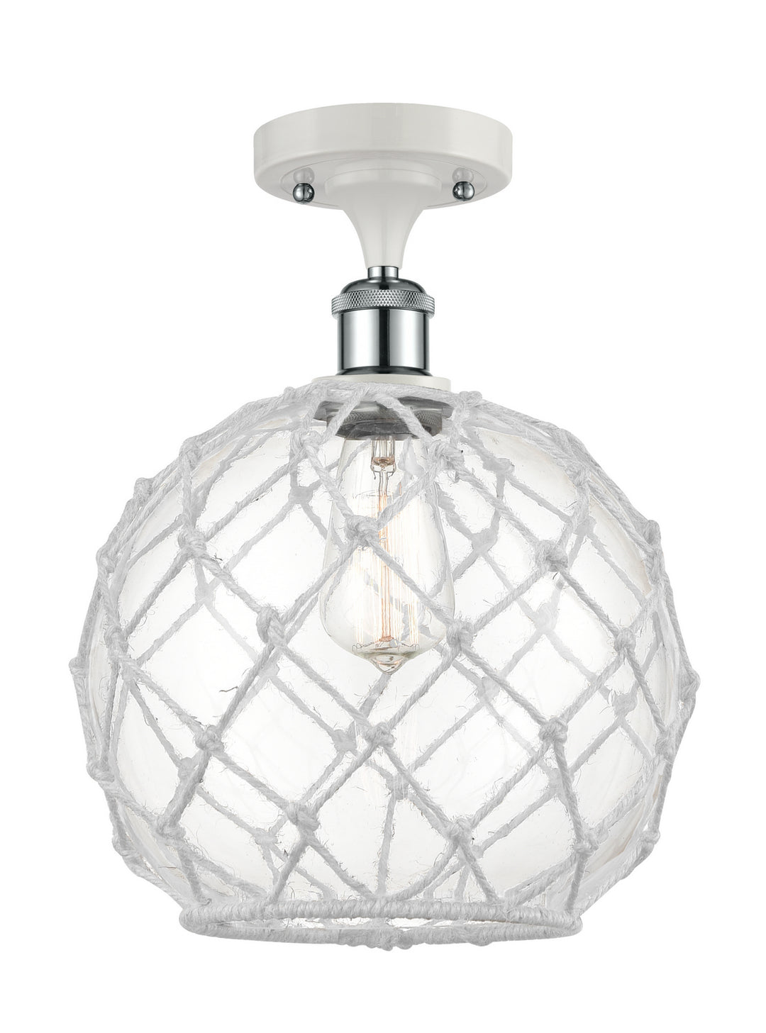 Innovations Ballston 516-1C-WPC-G122-10RW Ceiling Light - White and Polished Chrome