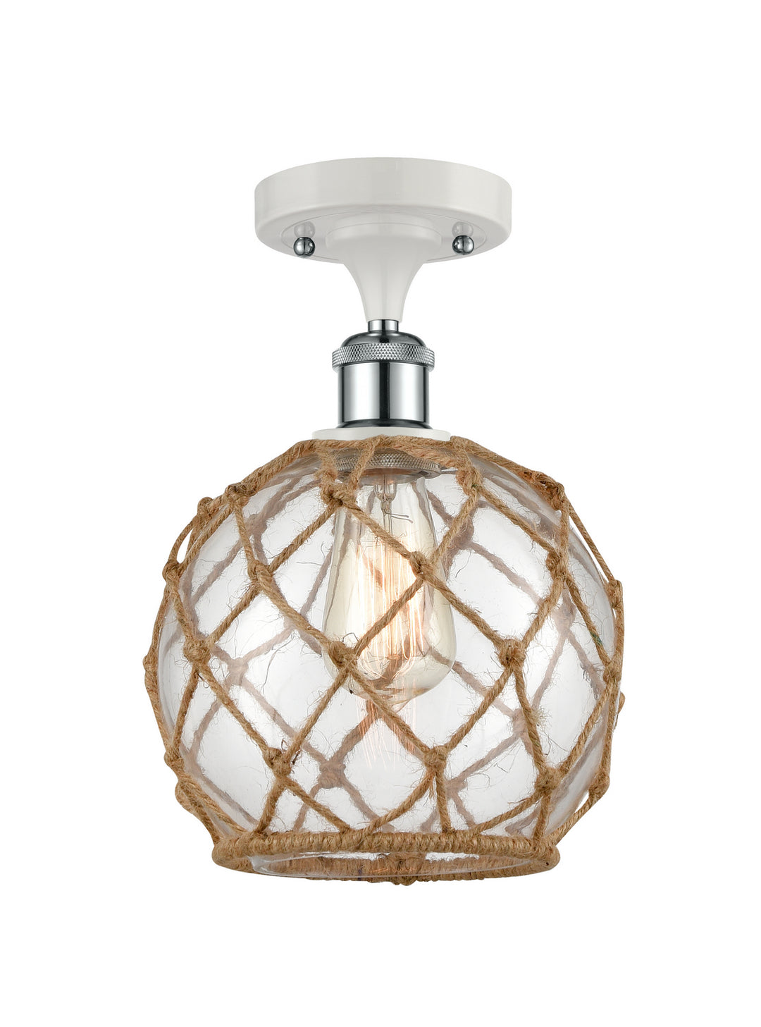 Innovations Ballston 516-1C-WPC-G122-8RB-LED Ceiling Light - White and Polished Chrome
