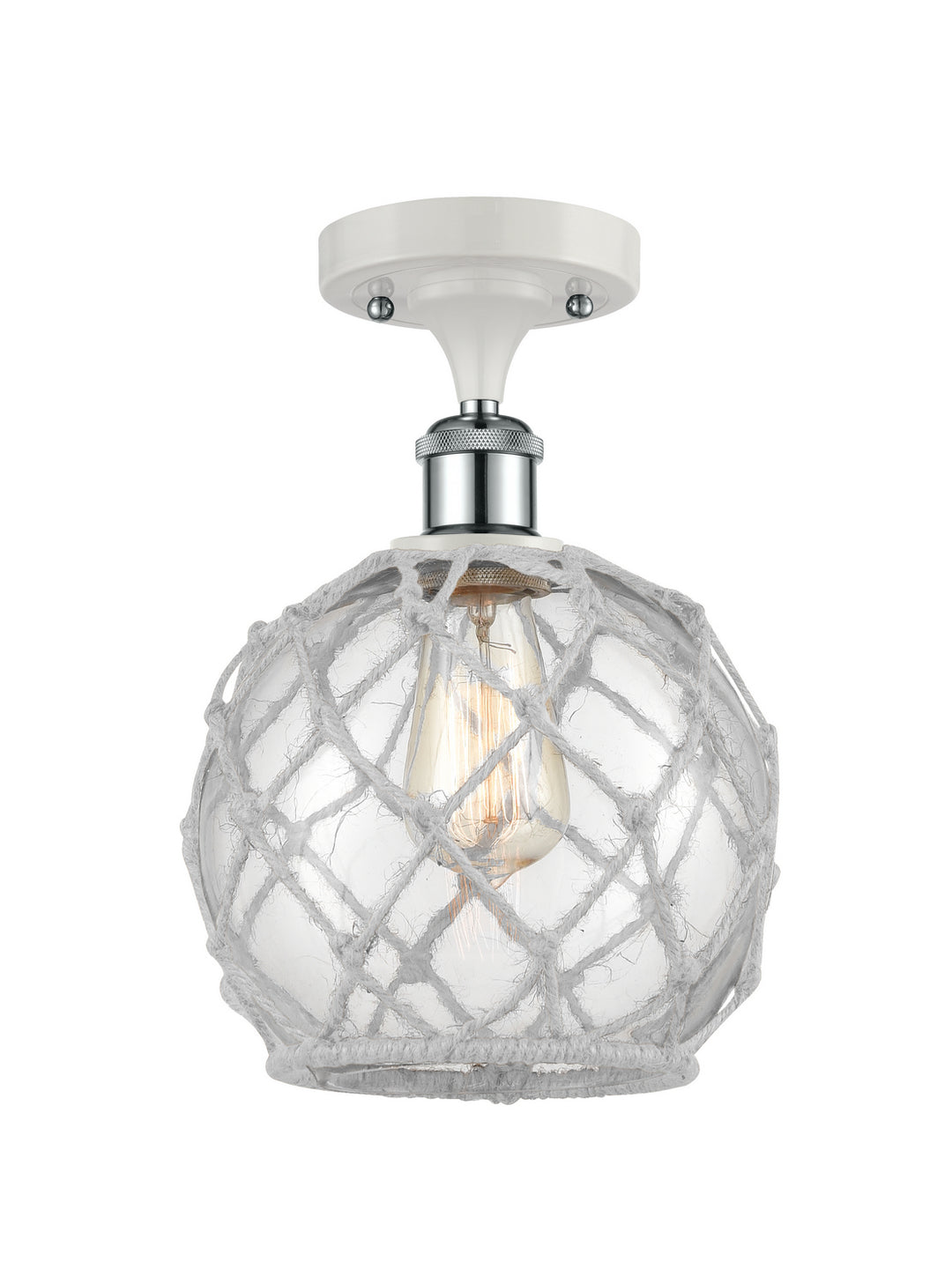 Innovations Ballston 516-1C-WPC-G122-8RW-LED Ceiling Light - White and Polished Chrome