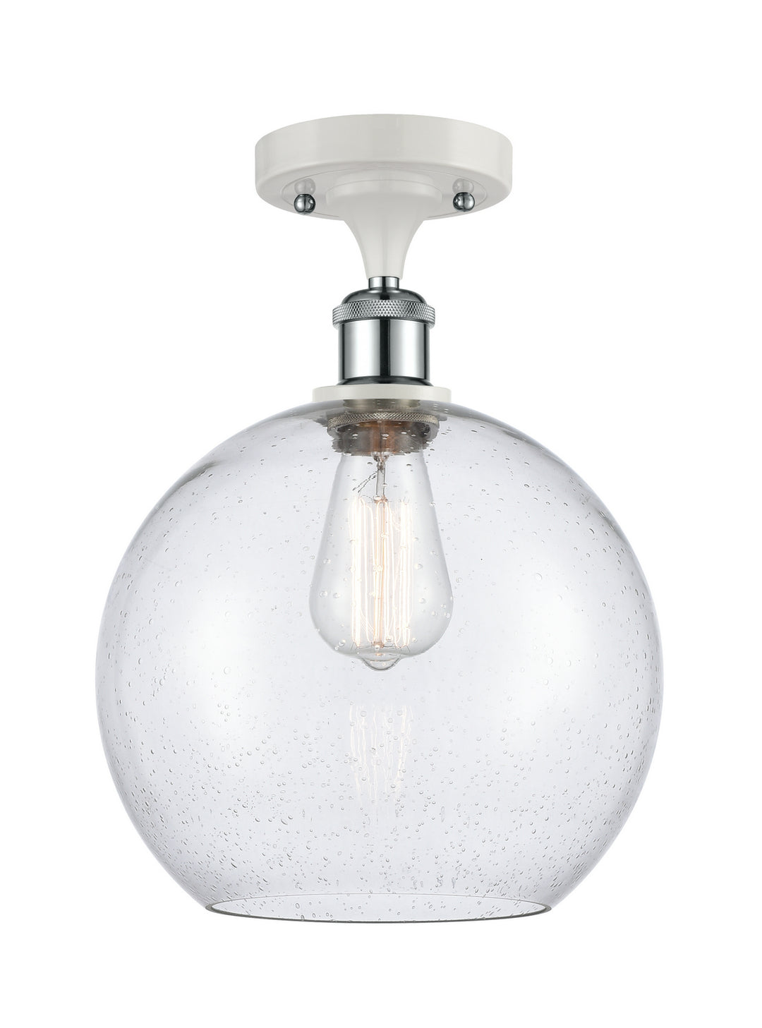 Innovations Ballston 516-1C-WPC-G124-10 Ceiling Light - White and Polished Chrome