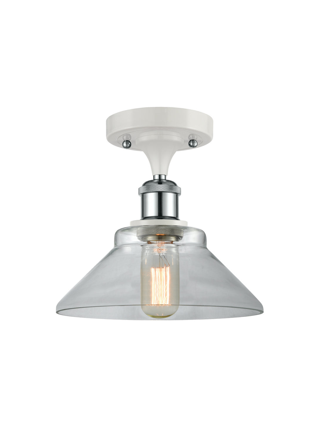 Innovations Ballston 516-1C-WPC-G132-LED Ceiling Light - White and Polished Chrome