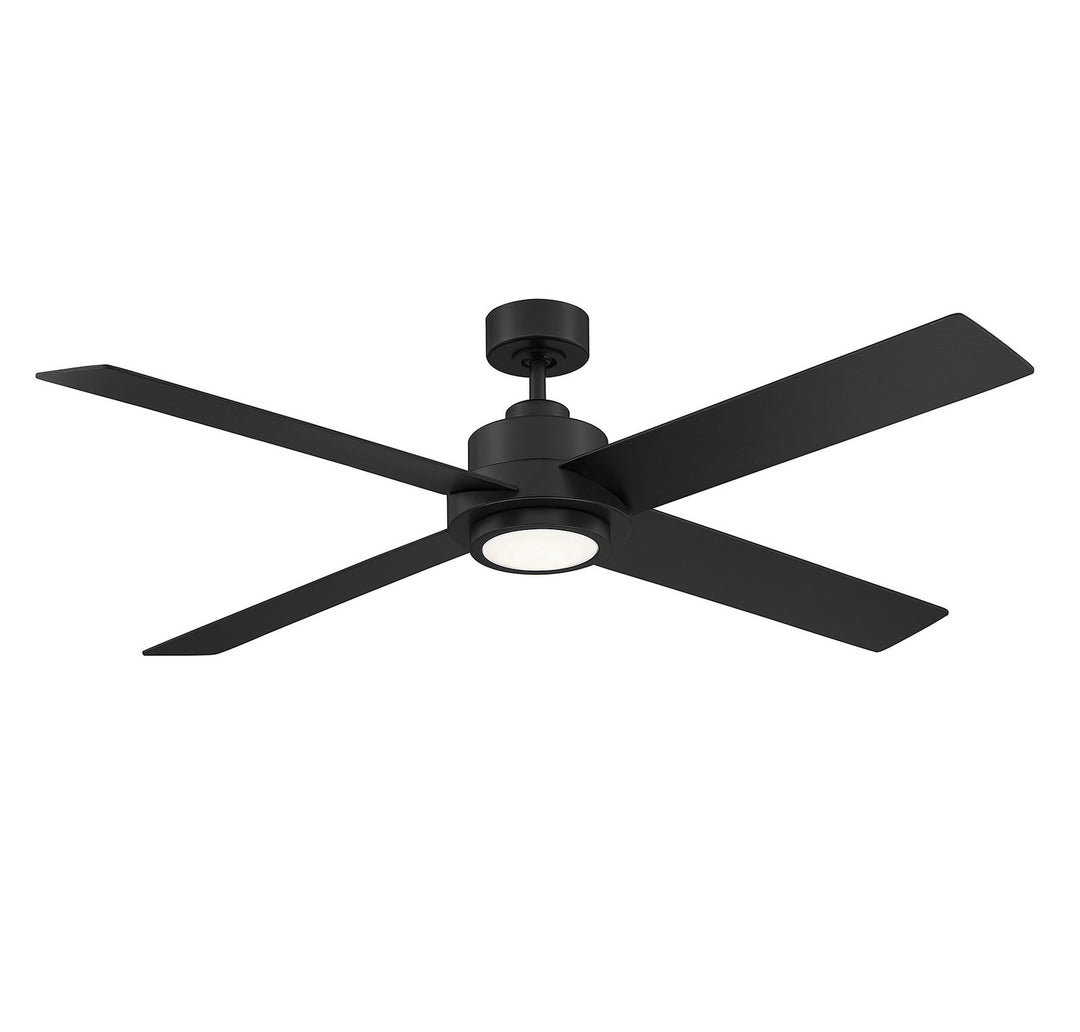 Meridian M2011MBKRV Ceiling Fan 56 - Matte Black, Black/Antique Oak/