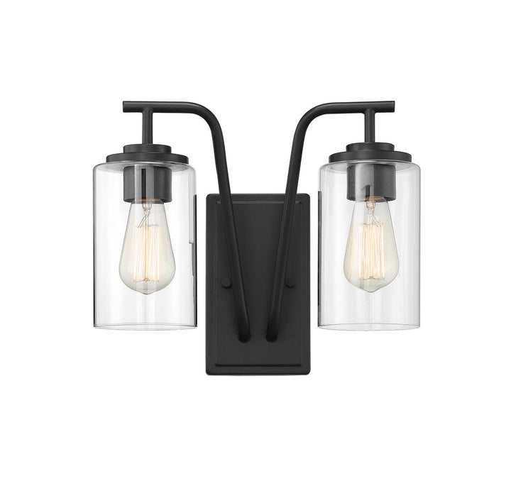 Meridian Lighting M50042BK Moutd Two Light Outdoor Wall Sconce Outdoor Black