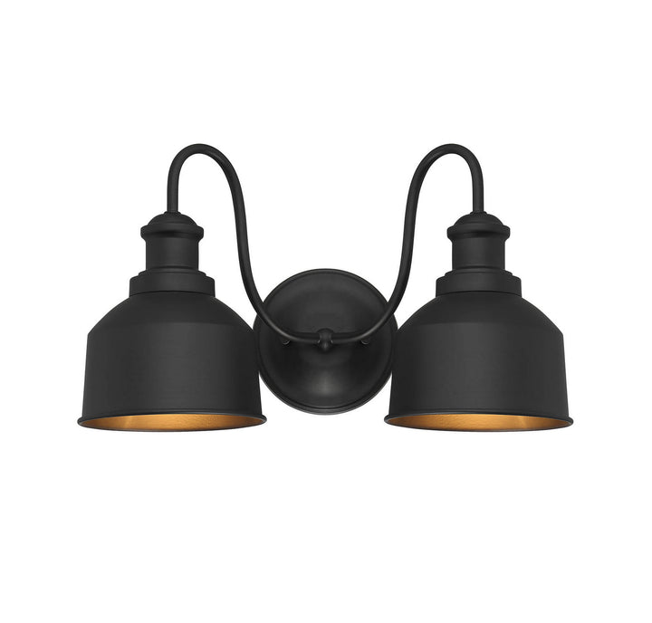 Meridian Lighting M50047BK Moutd Two Light Outdoor Wall Sconce Outdoor Black