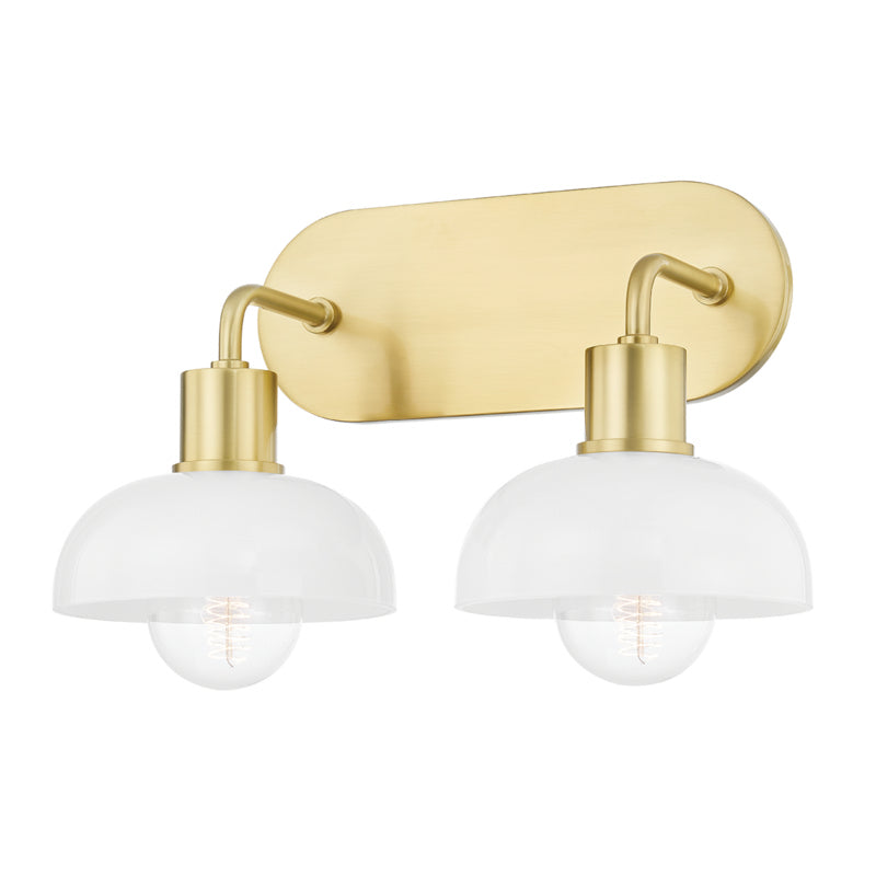 Mitzi Kyla H107302-AGB Bath Vanity Light 15 in. wide - Aged Brass