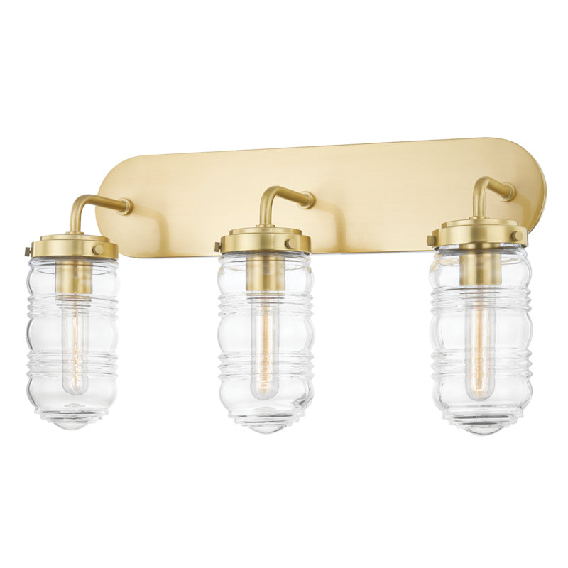 Mitzi Clara H124303-AGB Bath Vanity Light 22 in. wide - Aged Brass