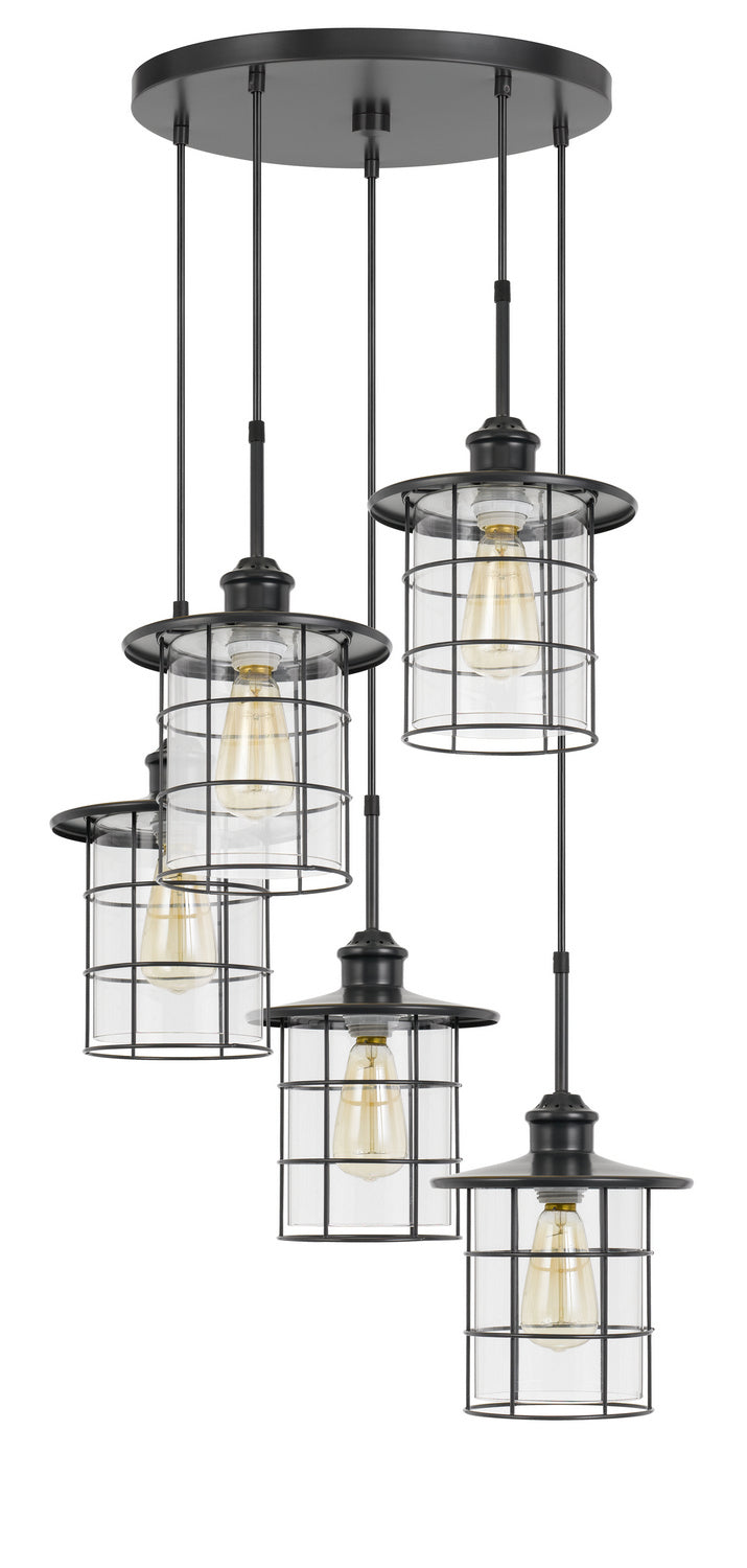 Cal Silverton FX-2668-5P Pendant Light - Dark Bronze