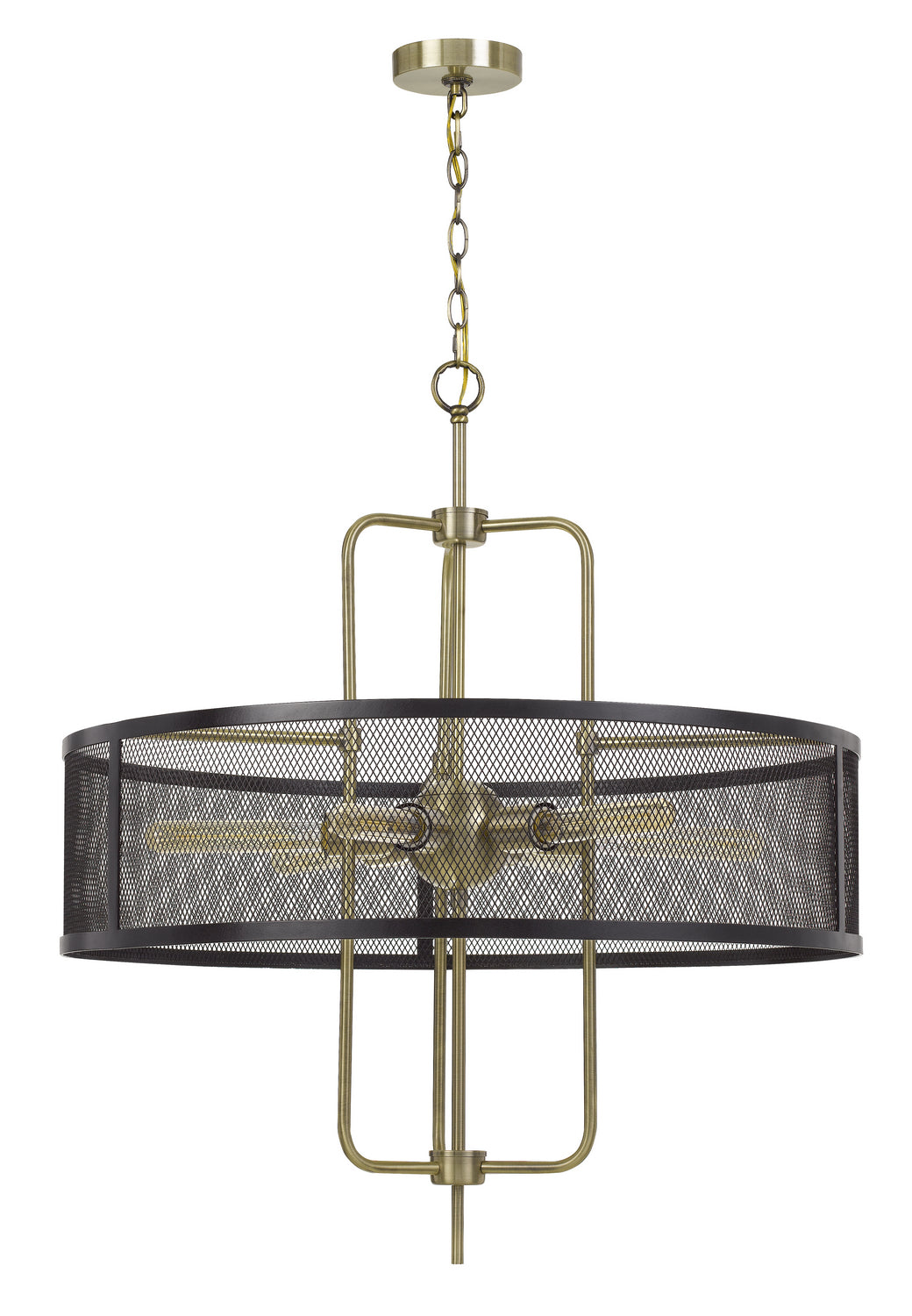 Cal Leiden FX-3727-6 Chandelier Light - Antique Brass/Black