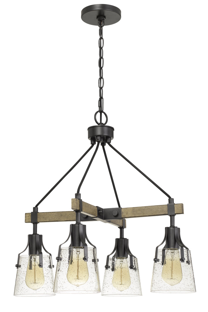 Cal Aosta FX-3735-4 Chandelier Light - Wood/Iron