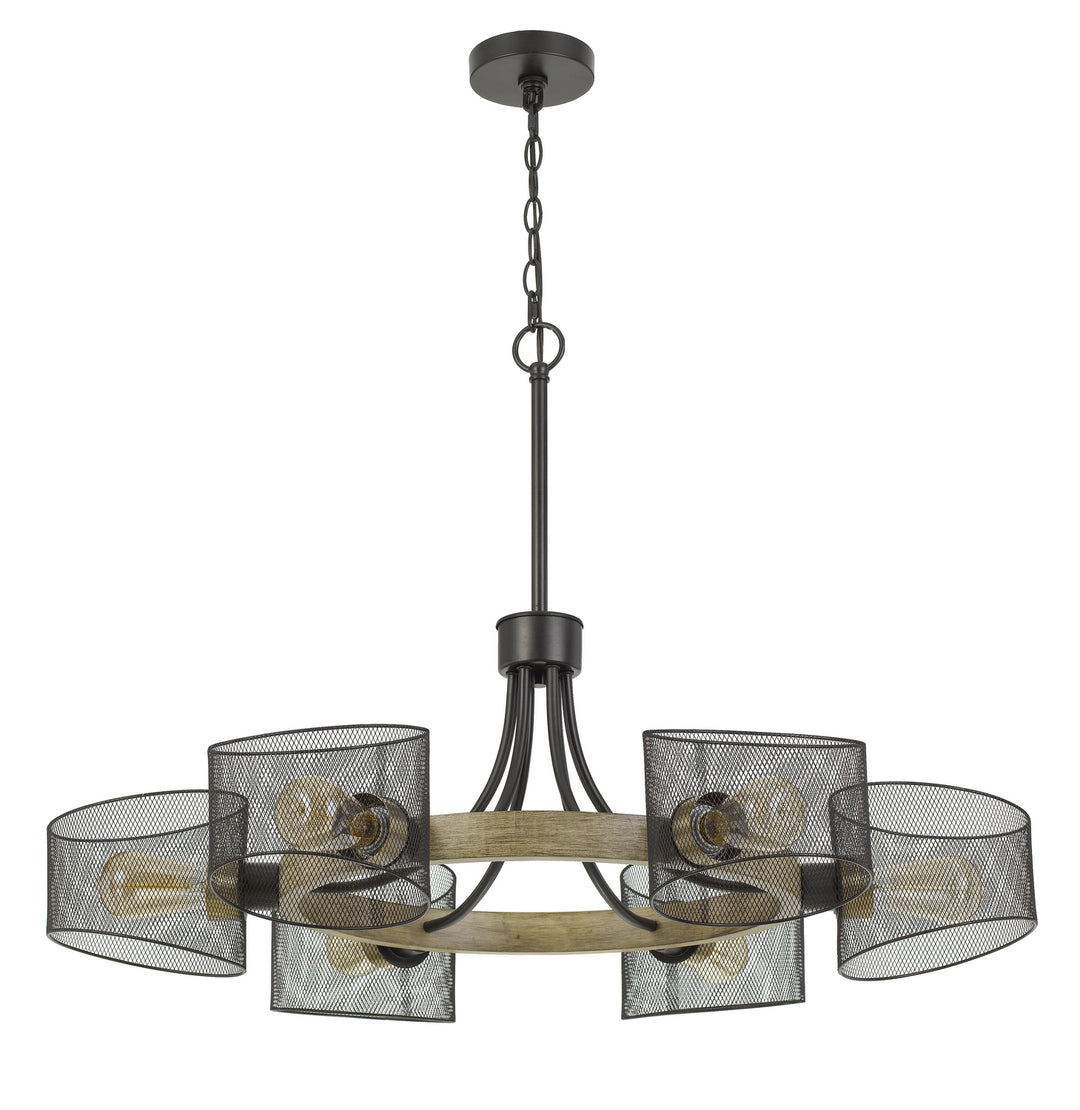 Cal Dronten FX-3742-6 Chandelier Light - Wood/Black