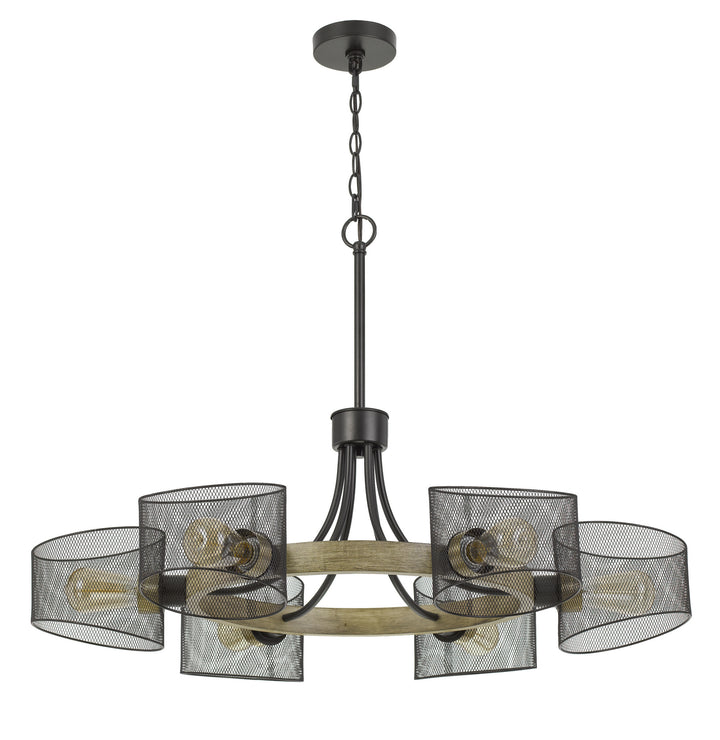 Cal Dronten FX-3742-6 Chandelier Light - Wood/Black