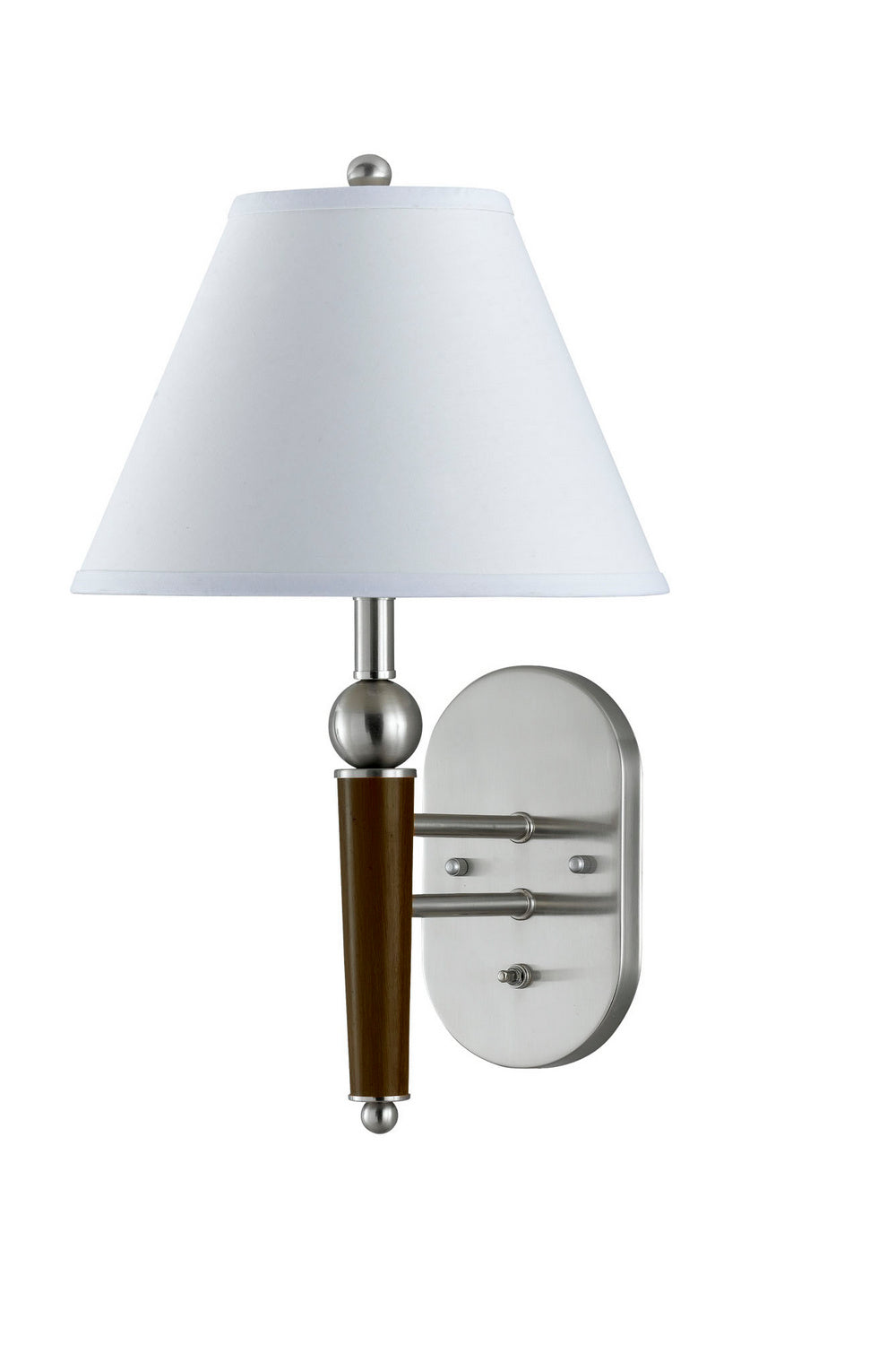 Cal Hotel LA-8005WL-1RBS Wall Light - Brushed Steel/Espresso