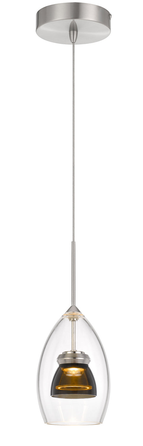 Cal Dimmable With Lutron Brand Dimmers: Dvcl-153P,  Scl UP-128-CL-SMOCL Pendant Light - Smoked