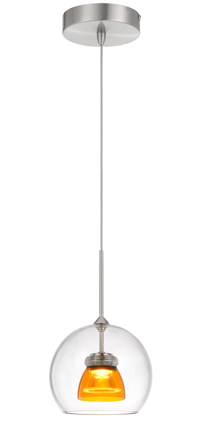 Cal Dimmable With Lutron Brand Dimmers: Dvcl-153P,  Scl UP-335-CL-AMBCL Pendant Light - Clear Yellow