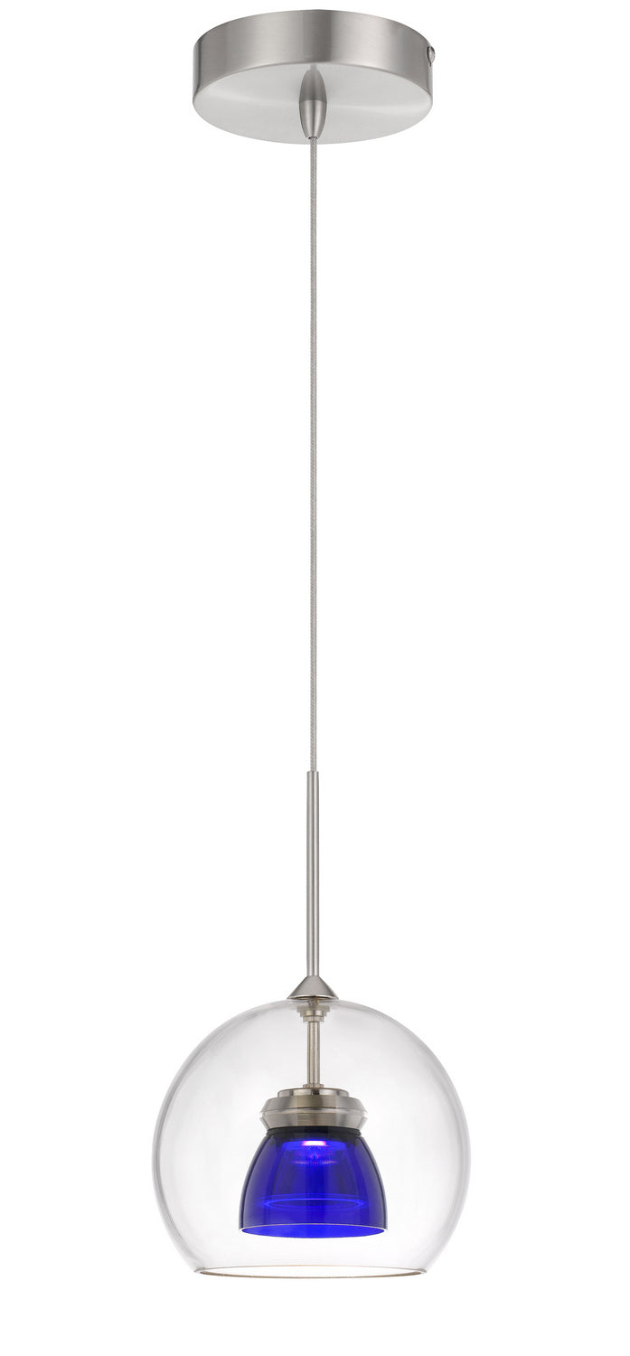 Cal Dimmable With Lutron Brand Dimmers: Dvcl-153P,  Scl UP-335-CL-BLUCL Pendant Light - Clear Blue