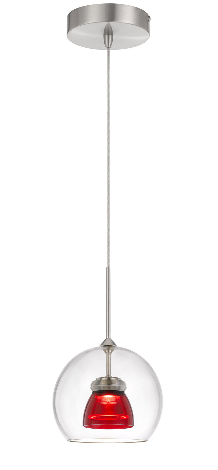 Cal Dimmable With Lutron Brand Dimmers: Dvcl-153P,  Scl UP-335-CL-REDCL Pendant Light - Red Clear