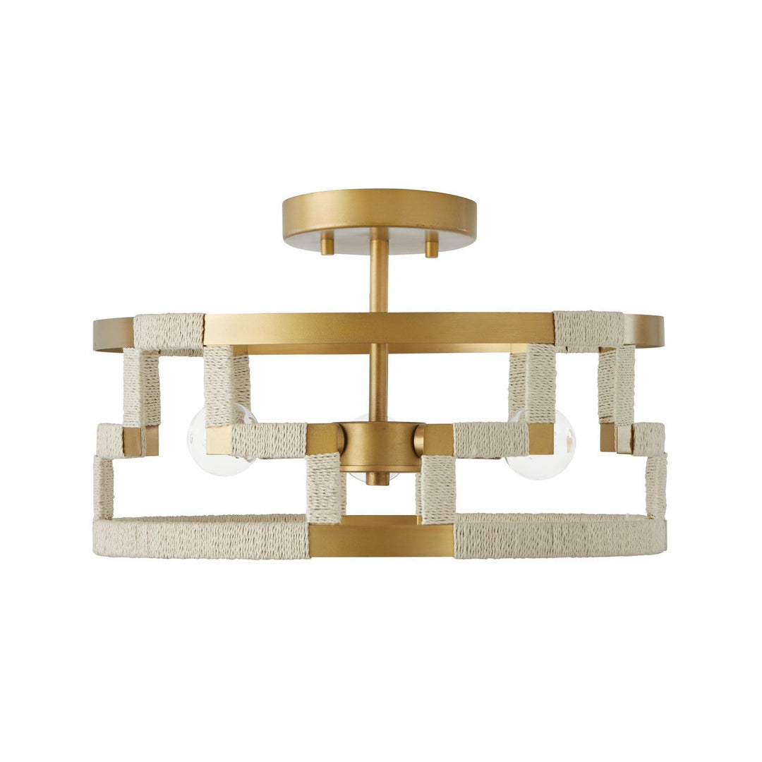 Capital Hala 241031NL Ceiling Light - Bleached Natural Jute and Patinaed Brass