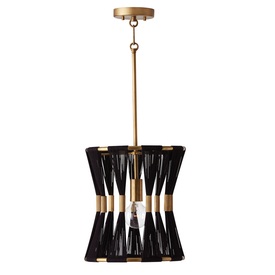 Capital Bianca 341111KP Pendant Light - Black Rope and Patinaed Brass