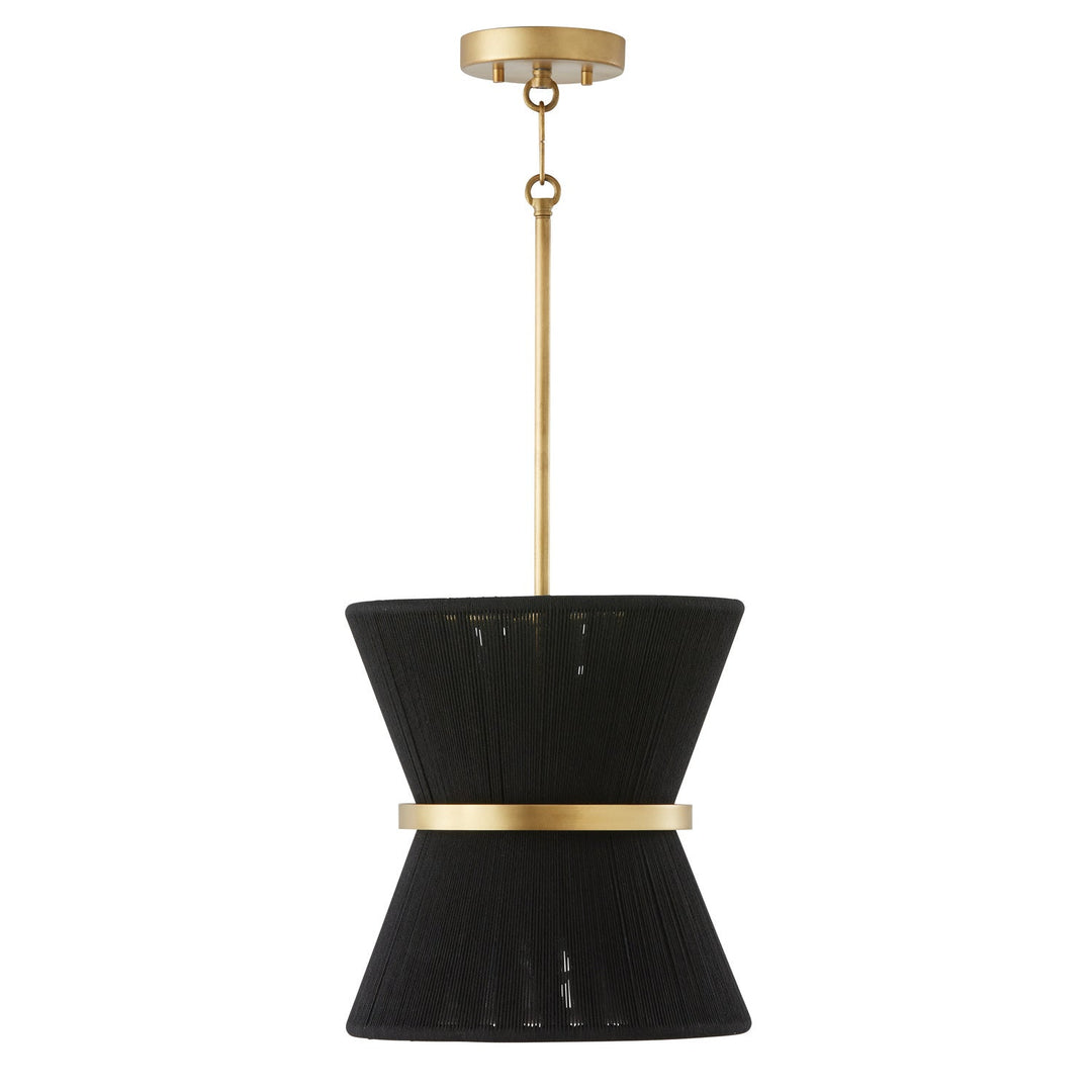 Capital Cecilia 341211KP Pendant Light - Black Rope and Patinaed Brass