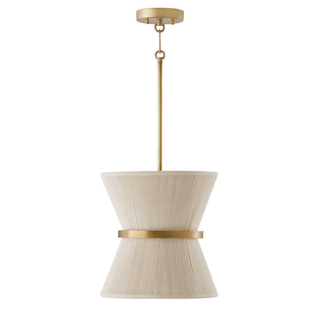 Capital Cecilia 341211NP Pendant Light - Bleached Natural Rope and Patinaed Brass