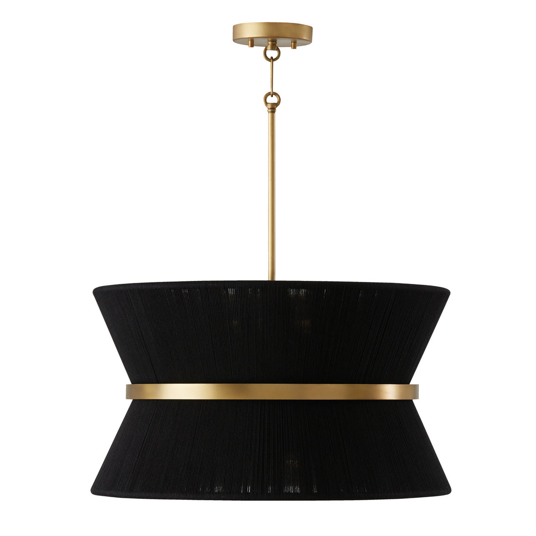 Capital Cecilia 341281KP Pendant Light - Black Rope and Patinaed Brass