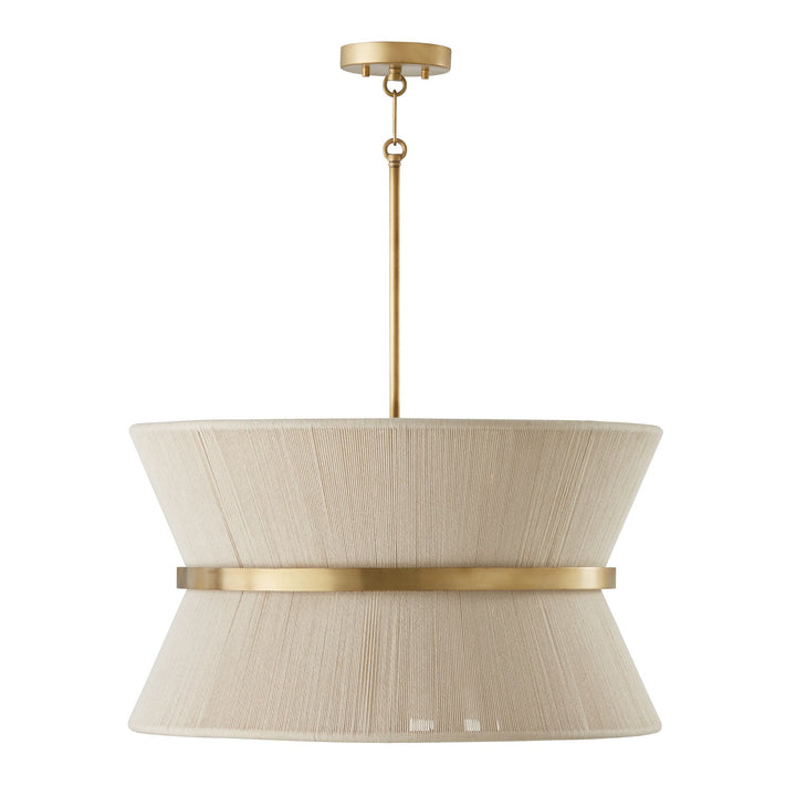 Capital Cecilia 341281NP Pendant Light - Bleached Natural Rope and Patinaed Brass