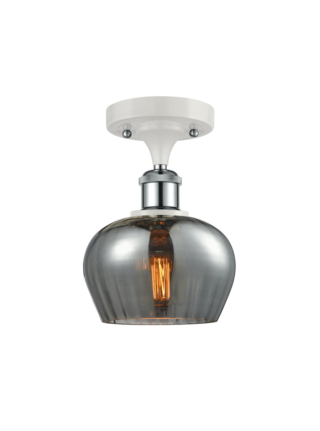 Innovations Ballston 516-1C-WPC-G93-LED Ceiling Light - White and Polished Chrome