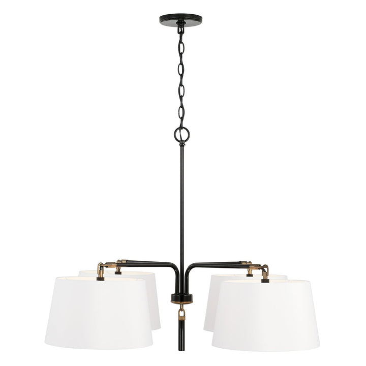 Capital Beckham 441941YA Chandelier Light - Glossy Black and Aged Brass