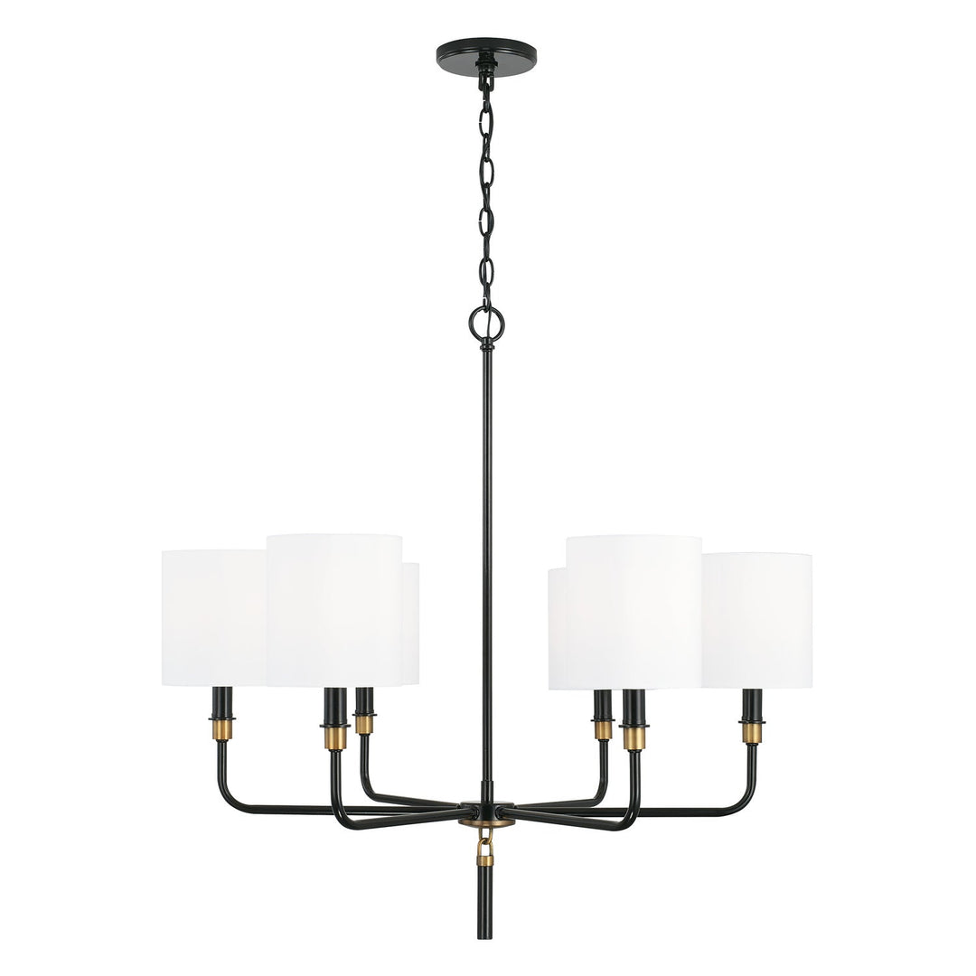 Capital Beckham 441961YA-702 Chandelier Light - Glossy Black and Aged Brass