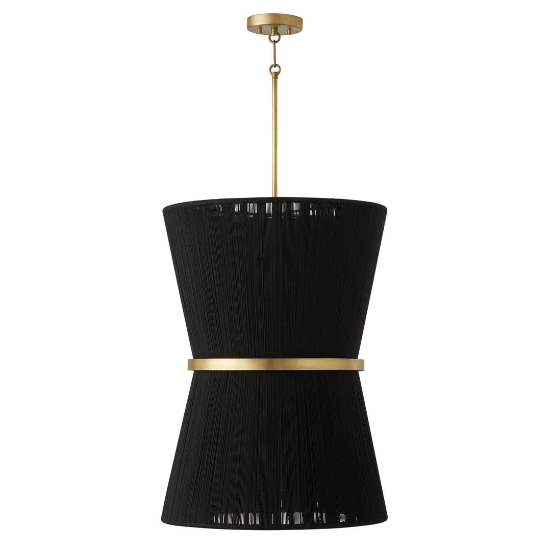 Capital Cecilia 541261KP Pendant Light - Black Rope and Patinaed Brass